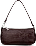 Retro Classic Clutch Handbags for Women Embossed Crocodile Effect Shoulder Bag Underarm Purse Tote Bag with Zipper Closure