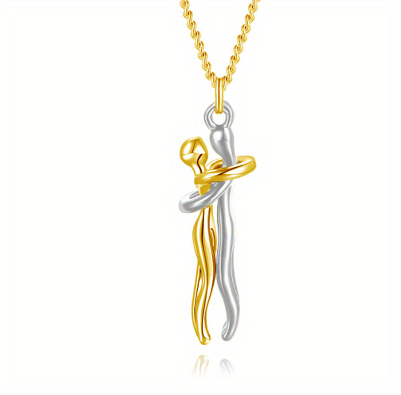 Love Hug Necklace Unisex Men Women Couple Jewelry Simple Temperament Clavicle Chain Valentines Day Lover Gift